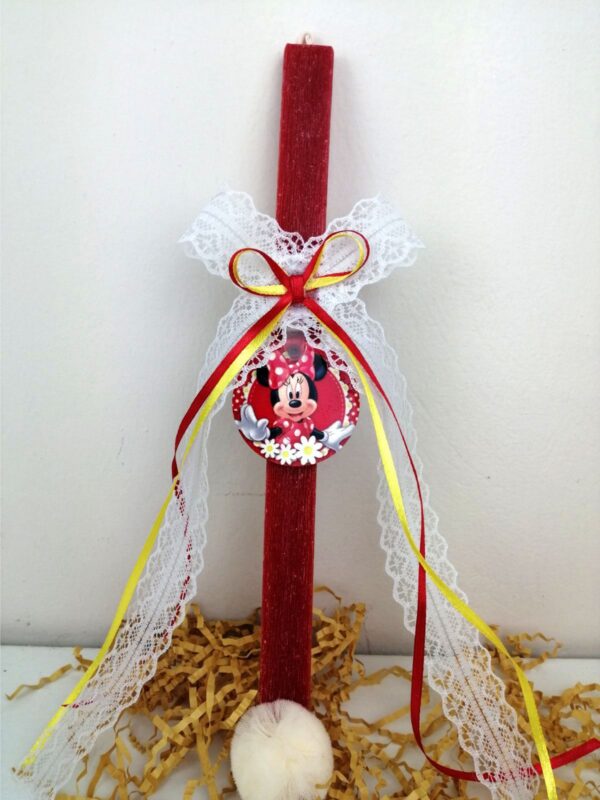 Αρωματική Πασχαλινή λαμπάδα με μπρελόκ Minie mouse!